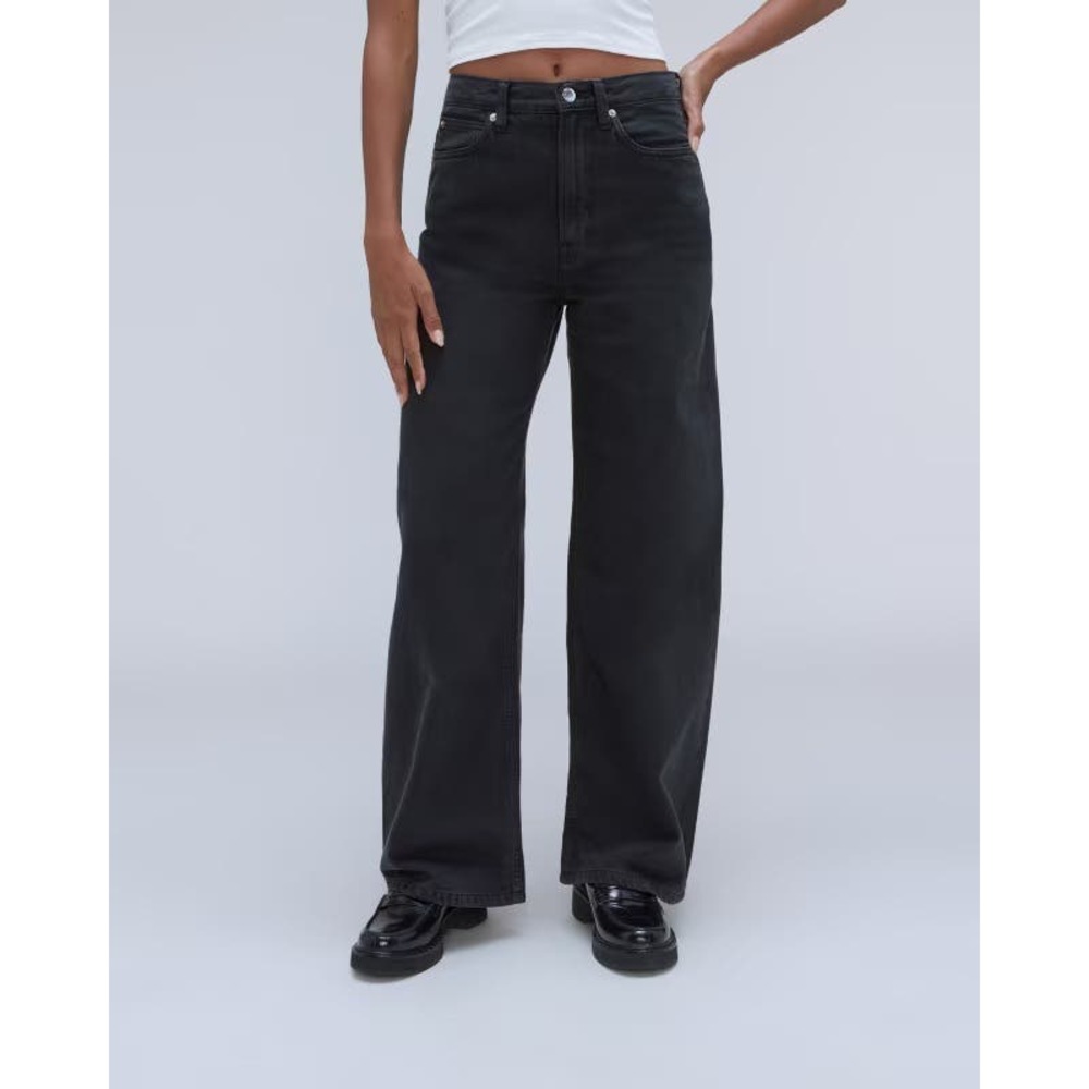 Everlane Baggy Jean High Rise Wide Leg Dark Wash Organic Cotton Denim Women's 28